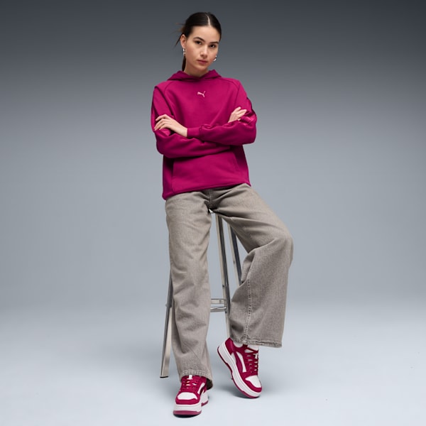 Rebound Femme Satin Women's Mid-Top Sneakers, Berry-PUMA White-PUMA Gold, extralarge
