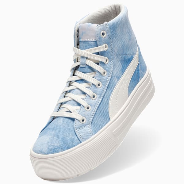 Kaia 2.0 Mid Clouds Women's Mid-Top Platform Sneakers, Warm White-Blissful Blue, extralarge
