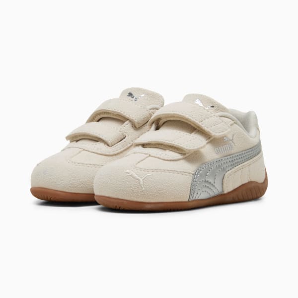 Tenis Speedcat Metallic Hook-And-Loop para infantes, Alpine Snow-PUMA Silver, extralarge