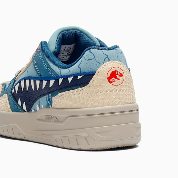 Tenis de cuello medio PUMA x JURASSIC WORLD Rebound para niños grandes, Seafoam-PUMA Navy-Creamy Vanilla, extralarge