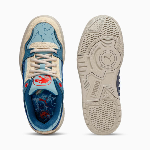 PUMA x JURASSIC WORLD Rebound Big Kids' Mid-Top Sneakers, Seafoam-PUMA Navy-Creamy Vanilla, extralarge
