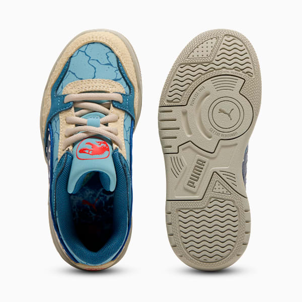 Tenis de cuello medio PUMA x JURASSIC WORLD Rebound para niños pequeños, Seafoam-PUMA Navy-Creamy Vanilla, extralarge