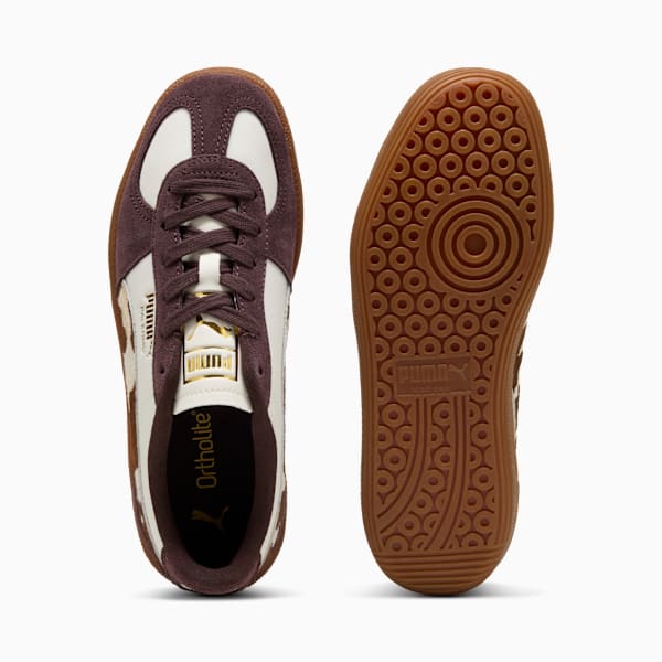 Palermo Cow Print Sneakers Women, Warm White-Chocolate Brown-Gum, extralarge-GBR