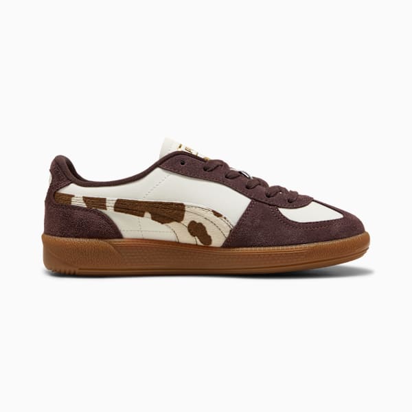 Palermo Cow Print Sneakers Women, Warm White-Chocolate Brown-Gum, extralarge-GBR