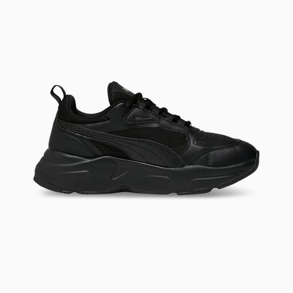 Cassia Women's Elevated Comfort Sneakers, Puma Black-Puma Black-Puma Team Gold, extralarge-IND