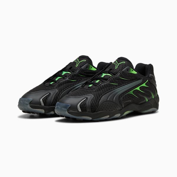 Inhale Lightweight Casual Sneakers, PUMA Black-Green Glare, extralarge-IND