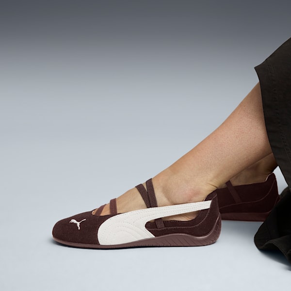 Speedcat Suede Cafe Women's Ballet Shoes, Dark Chocolate-Warm White, extralarge-IND