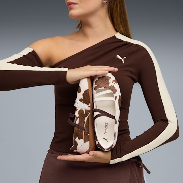 Speedcat Ballet Cow Print Sneakers Women, Chocolate Brown-Warm White, extralarge-GBR