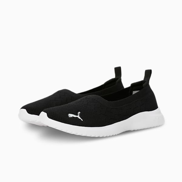 Adelina Knit Women's Ballerinas, PUMA Black-PUMA White, extralarge-IND