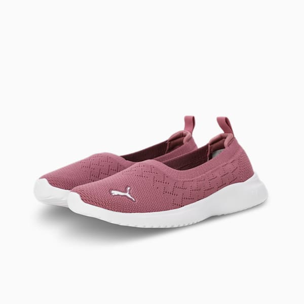 Adelina Knit Women's Ballerinas, Grape Mist-PUMA White, extralarge-IND