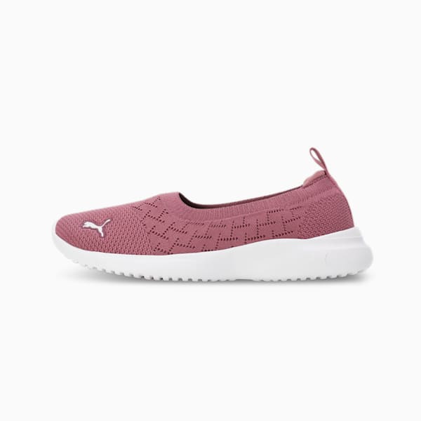 Adelina Knit Women's Ballerinas, Grape Mist-PUMA White, extralarge-IND