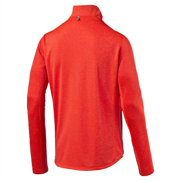 Running Men's Half Zip Long Sleeve, Red Blast Heather, extralarge-IND