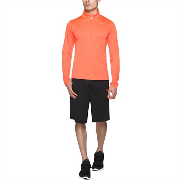 Running Men's Half Zip Long Sleeve, Red Blast Heather, extralarge-IND