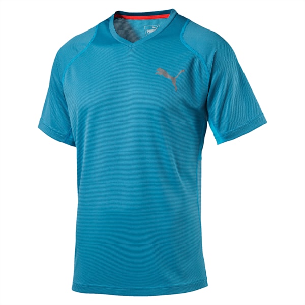 Active Training Vent Stripe T-Shirt, atomic blue-w/ Black, extralarge-IND
