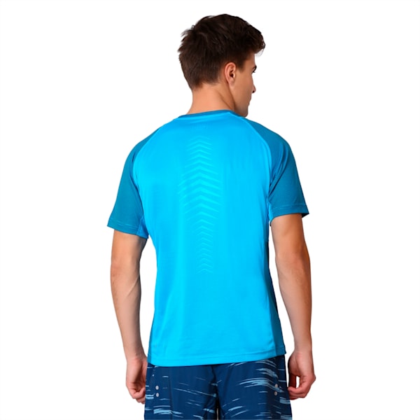 Active Training Vent Stripe T-Shirt, atomic blue-w/ Black, extralarge-IND
