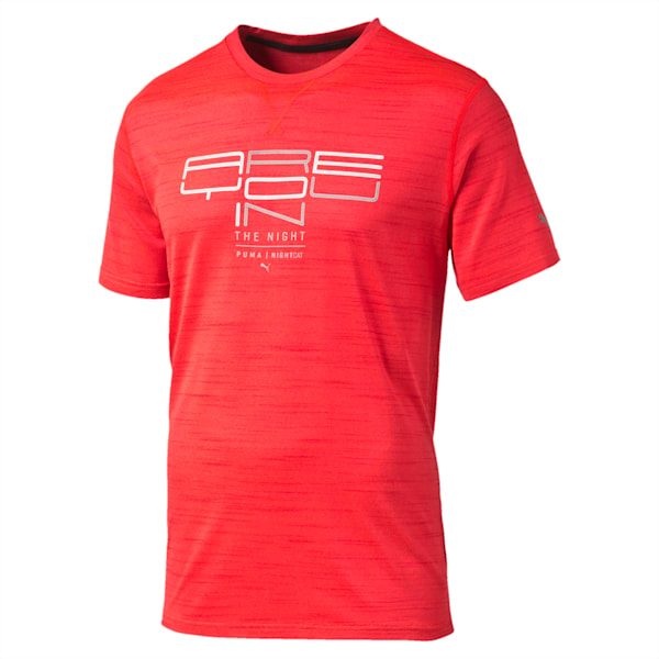 Running NightCat Men's T-Shirt, Red Blast Heather, extralarge-IND