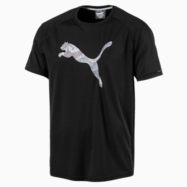 Men's Core-Run Reflective Logo T-Shirt, Puma Black-tibetredwhtcat, extralarge-IND