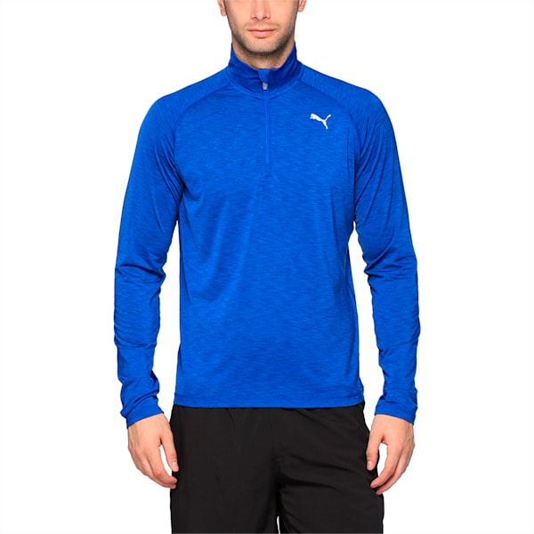 Running Men's Half Zip Long Sleeve, TRUE BLUE, extralarge-IND