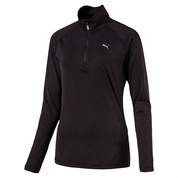 Running Women's Half Zip Long Sleeve, Puma Black Heather, extralarge-IND