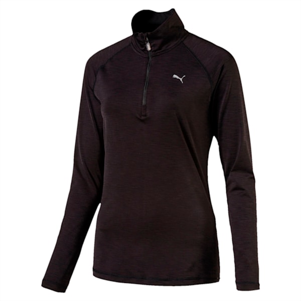 Running Women's Half Zip Long Sleeve, Puma Black Heather, extralarge