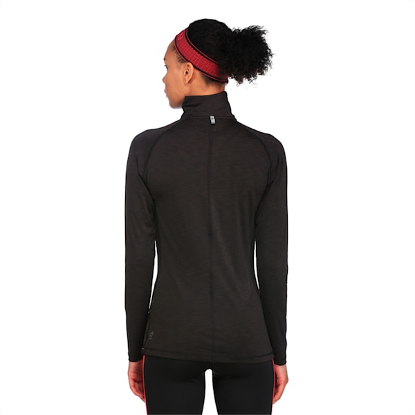Running Women's Half Zip Long Sleeve, Puma Black Heather, extralarge-IND