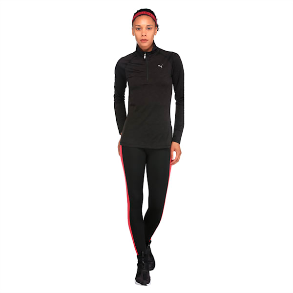 Running Women's Half Zip Long Sleeve, Puma Black Heather, extralarge-IND