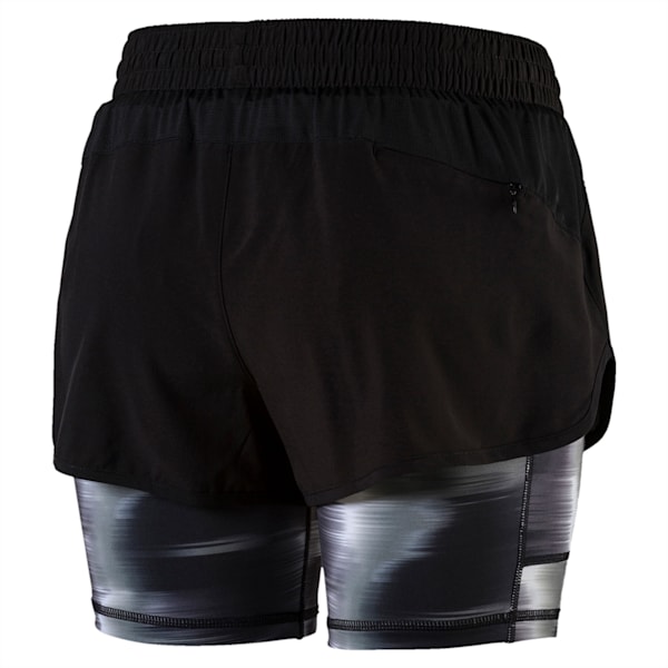 Running Women's Blast 2 in 1 Shorts, Puma Black-Puma Black AOP, extralarge-IND