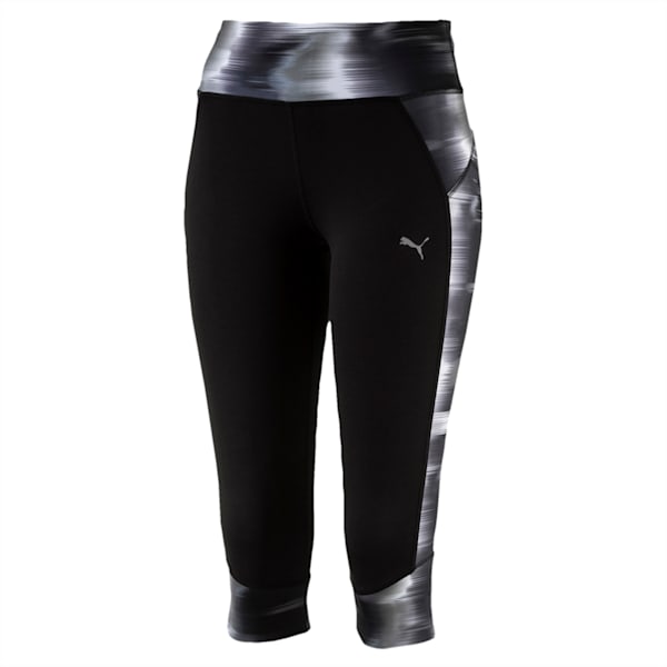 Running Women's Graphic 3/4 Tights, Puma Black-Puma Black AOP, extralarge-IND