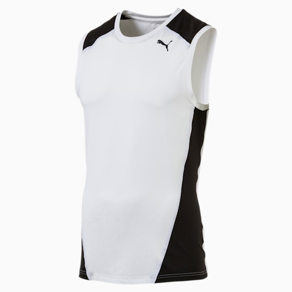 Cross the Line Sleeveless Men's Top, Puma White-Puma Black, extralarge-IND