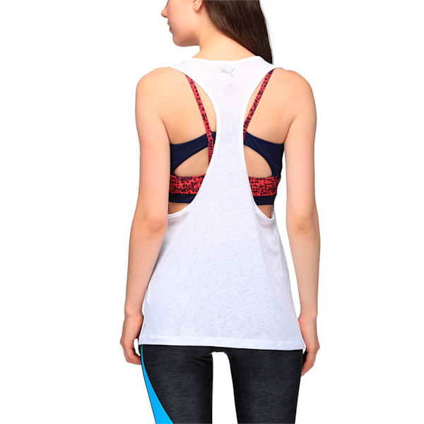 Active Training Women's Layer Tank Top, Puma White-blk white explosive print, extralarge-IND