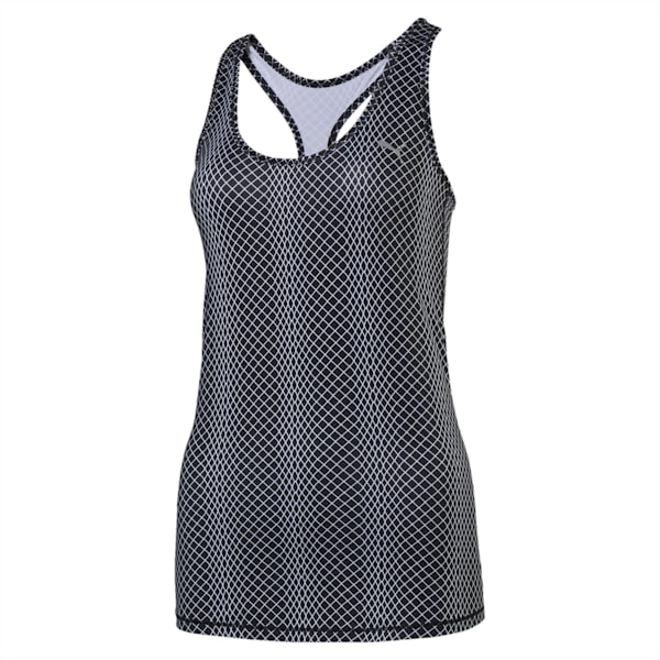 Women's Essential Layer Graphic Training Tank Top, puma black-Meta prt, extralarge-IND