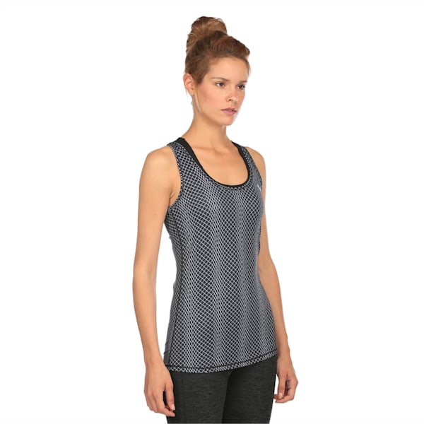 Women's Essential Layer Graphic Training Tank Top, puma black-Meta prt, extralarge-IND