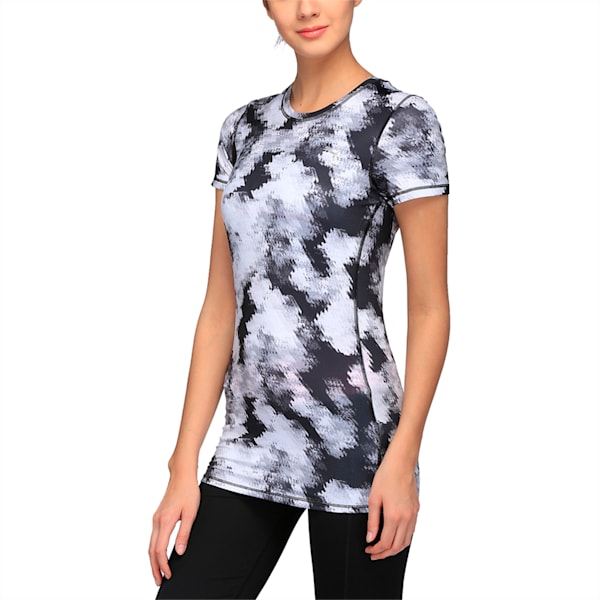 Training Women's Essential Graphic T-Shirt, black-white explosive print, extralarge-IND