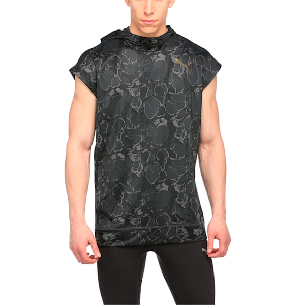 Active Training Men's Tech Fleece Sleeveless Hoodie, quiet shade-puma black, extralarge-IND