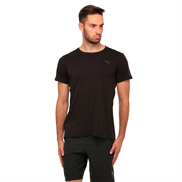 Running Men's evoKNIT Nightcat Short Sleeves Tee, Puma Black, extralarge-IND