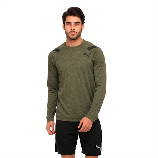 Active Training Men's Bonded Tech Long Sleeve, Olive Night Heather, extralarge-IND