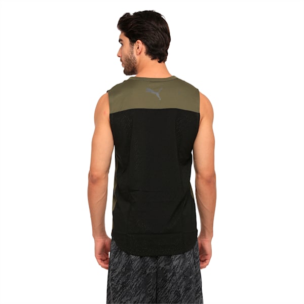Active Training Men's Energy Sleeveless Shirt, Olive Night, extralarge-IND