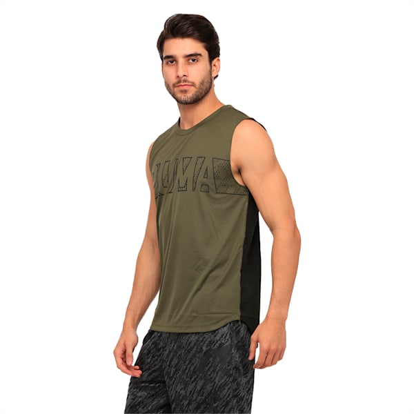 Active Training Men's Energy Sleeveless Shirt, Olive Night, extralarge-IND