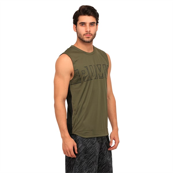 Active Training Men's Energy Sleeveless Shirt, Olive Night, extralarge-IND