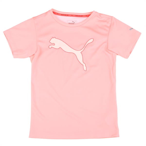 Girls' Training T-Shirt, Soft Fluo Peach Heather, extralarge-IND