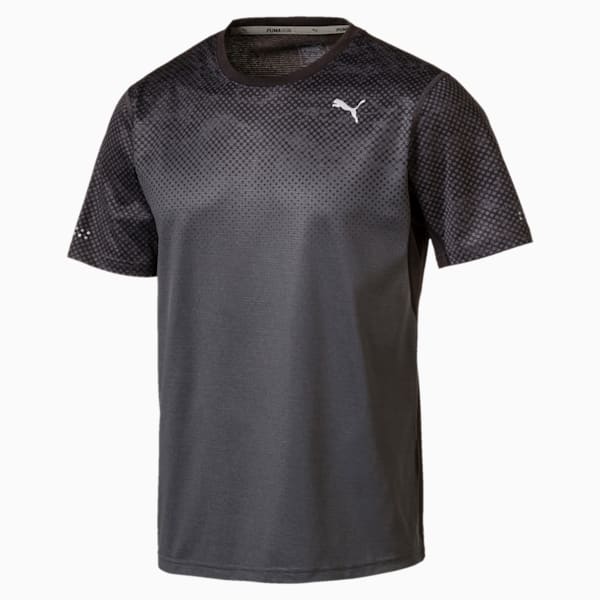 Graphic Short Sleeve Men's Running T-Shirt, Puma Black-Asphalt, extralarge-IND