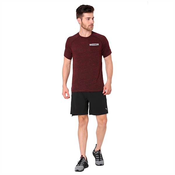 Energy Short Sleeve Men's Running T-Shirt, PumaBlack Hther-FlameScarlet, extralarge-IND