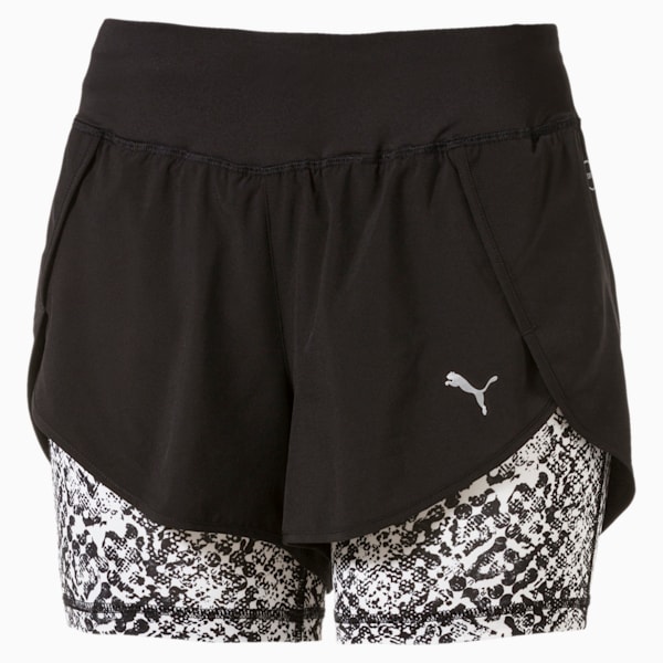 Blast 2-in-1 Women's Shorts, Black-White Euphoria, extralarge-IND