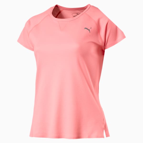 PWRRUN Women's Short Sleeve T-Shirt, Soft Fluo Peach, extralarge-IND