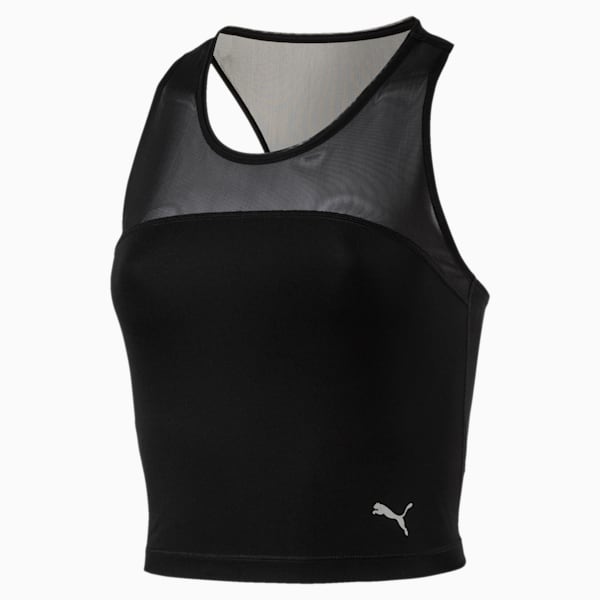 Explosive Run Long Crop Top, Puma Black, extralarge