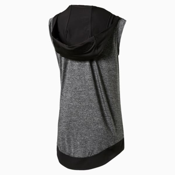 Explosive Women's Short Sleeve Hooded Pullover, Puma Black Heather, extralarge