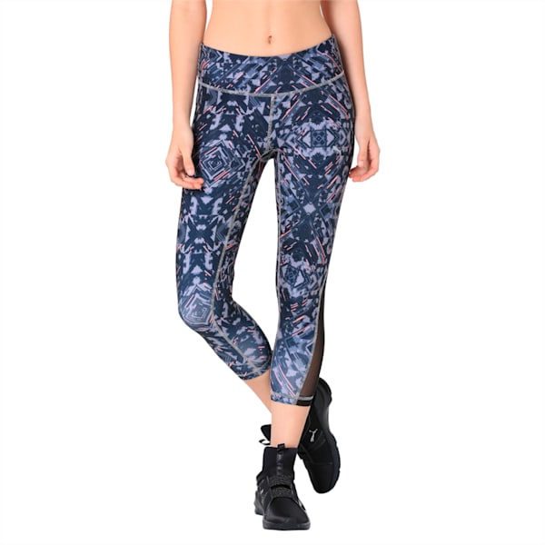ALL EYES ON ME MESH Women's 3/4 Training Tights, Puma Black-Rock Ridge Euphoria, extralarge-IND