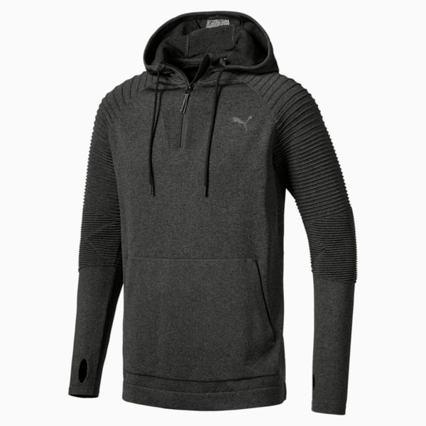 EvoKnit Energy Men's Half Zip Hoodie, Puma Black Heather, extralarge