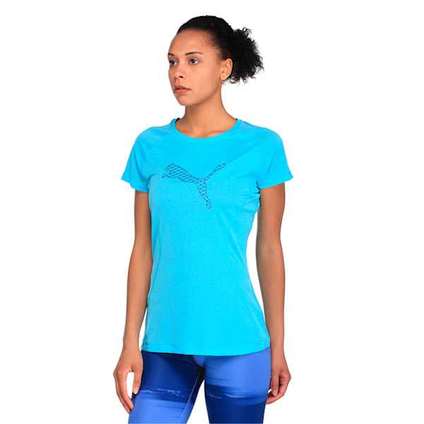 Core-Run S S Logo Tee W, Nrgy Turquoise, extralarge-IND