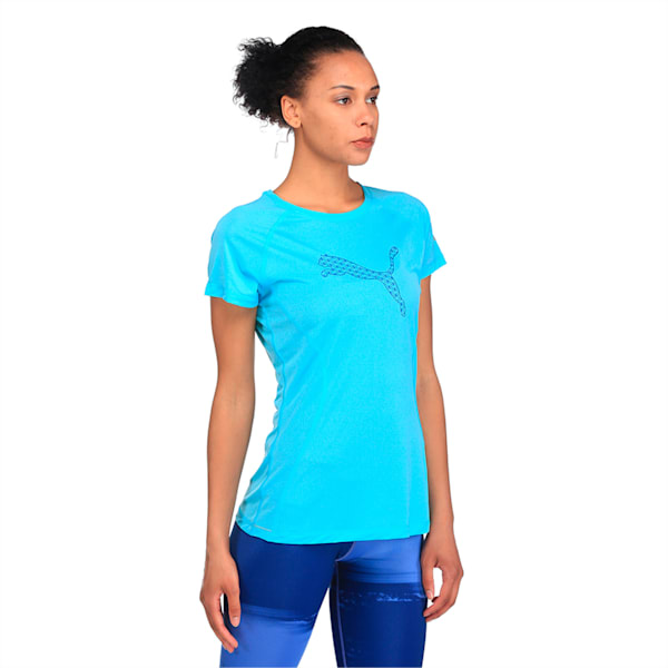 Core-Run S S Logo Tee W, Nrgy Turquoise, extralarge-IND